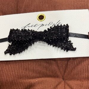 Black Beaded Bow Choker
